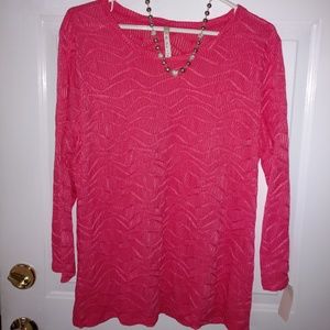 Leo & Nicole Bright Coral Top Brand New Size XL